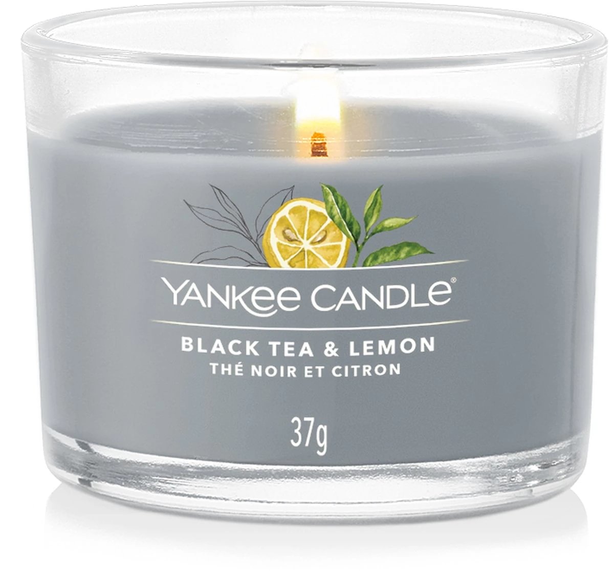 Yankee Candle Filled Votive Black Tea & Lemon  žvakių rinkinys 3x37g