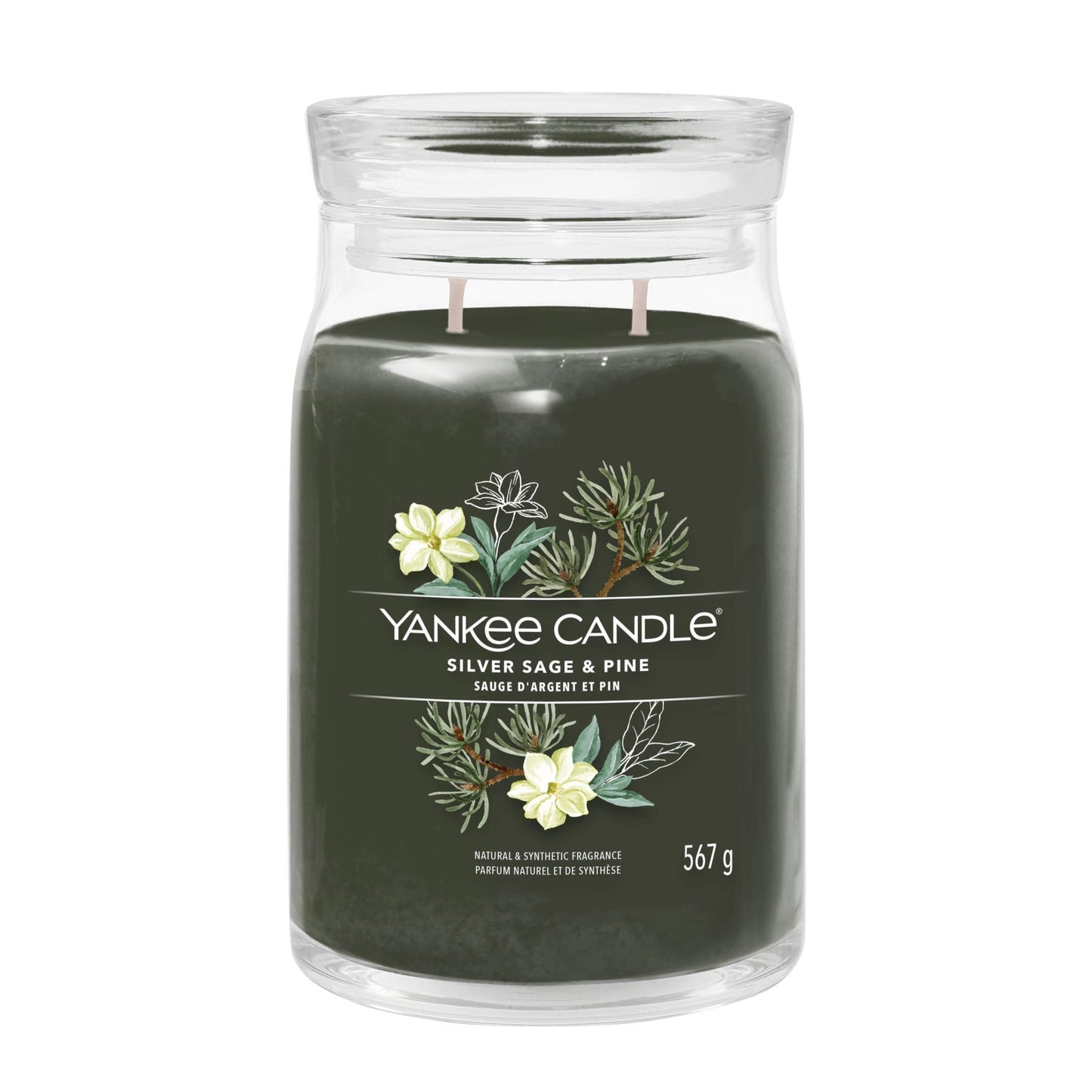 Yankee Silver Sage & Pine Large Jar kvapioji žvakė 567g